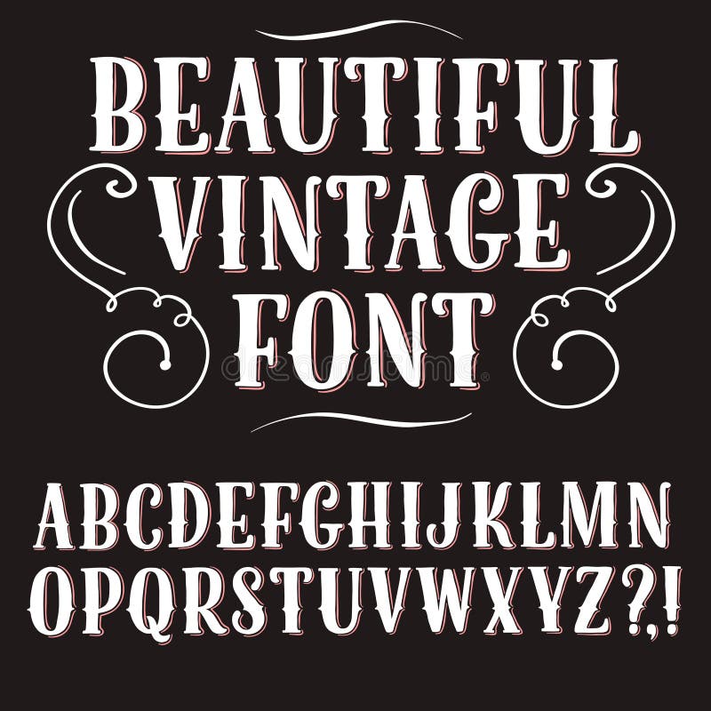 Vintage decorative font stock illustration. Illustration of alphabet ...
