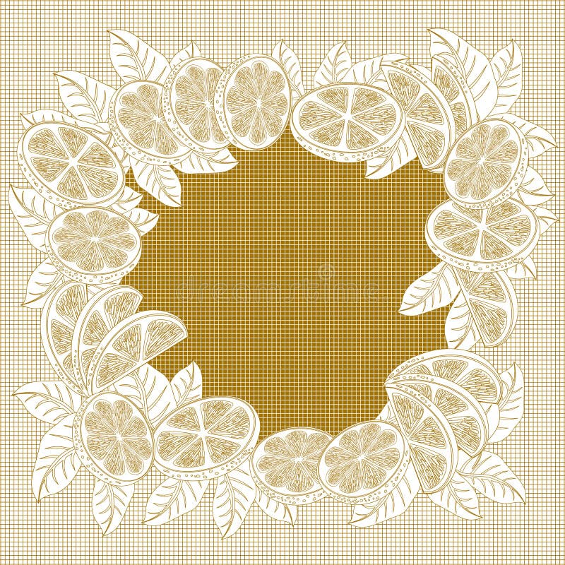 Decorative Frame of Oranges Stock Vector Illustration of fresh, print