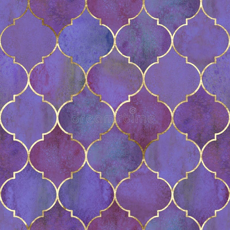 Creativemotions Luxury Quatrefoil Moroccan Pattern Pastel Pink and Purple Throw Pillow Multicolor 18x18 
