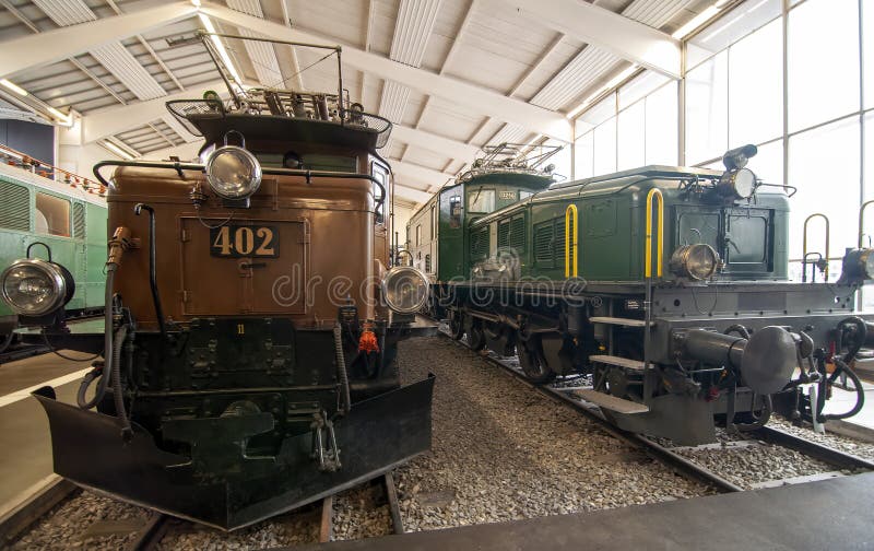 Vintage diesel train engines, Verkehrshaus der Schweiz