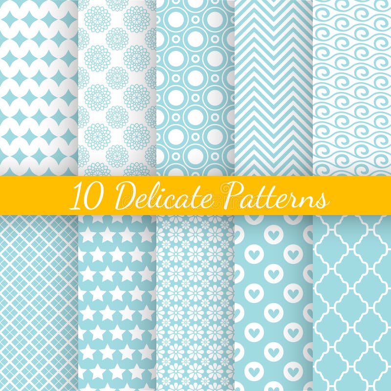 Vintage different vector seamless patterns