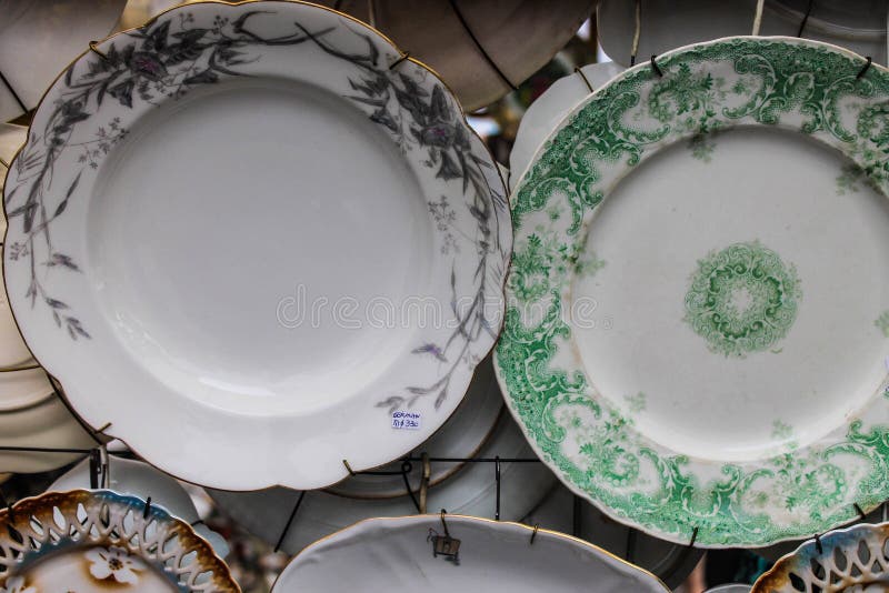 Vintage Dishes Retro Dishware Restaurant Stock Photo Image of