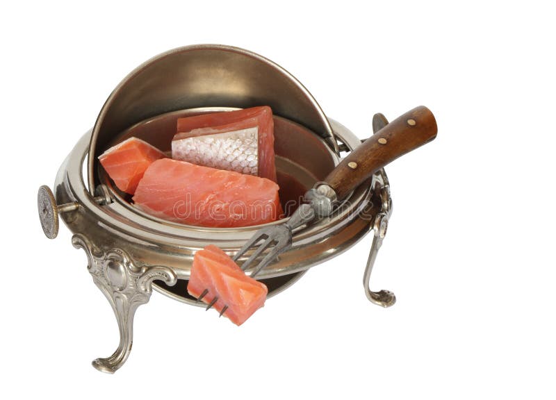 Vintage Dishware With Salmon