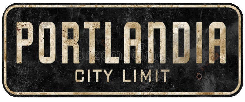 Vintage do grunge do sinal do limite de cidade de Portland Oregon Portlandia