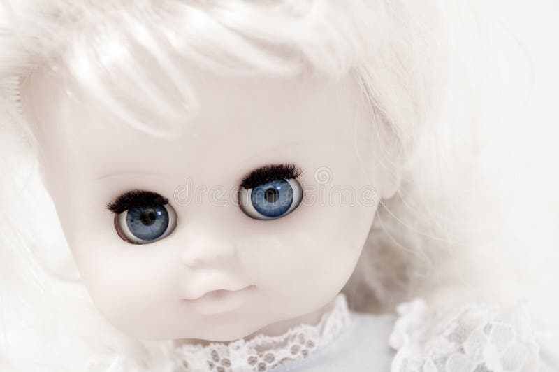 Vintage doll s face closeup