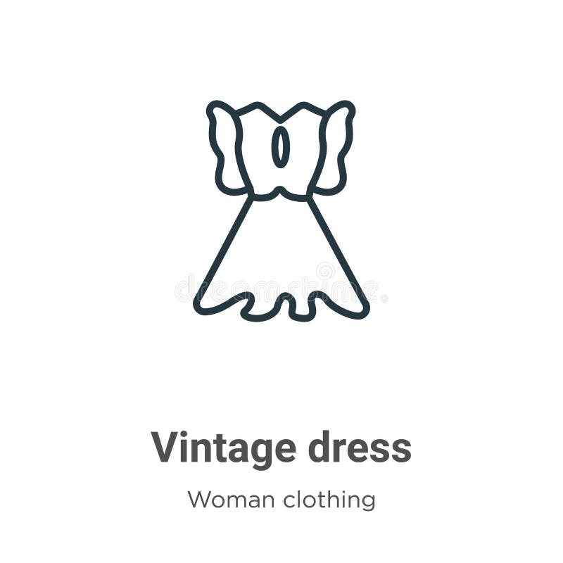 Vintage Dress Icon in Filled, Thin Line, Outline and Stroke Style ...