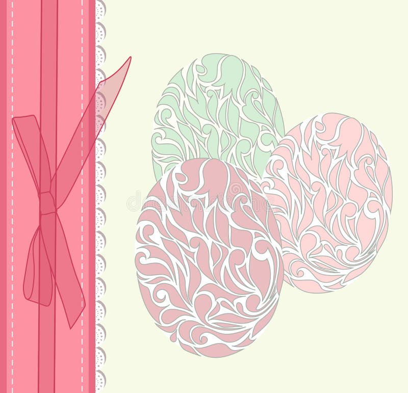 Download Vintage Easter Card With Eggs Vector Stock Vector - Illustration of flower, banner: 29598772