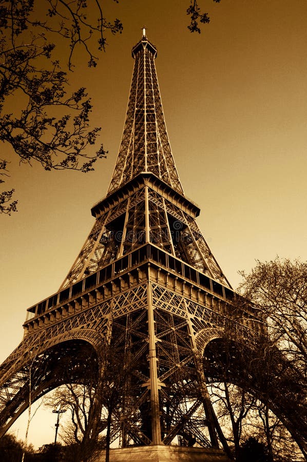 Vintage Eiffel Tower stock image. Image of eiffel, france - 8416261