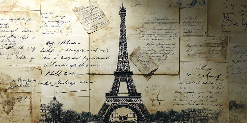 Vintage Eiffel Tower Paris Frankreich Grunge Hintergrund Textur vektor abbildung