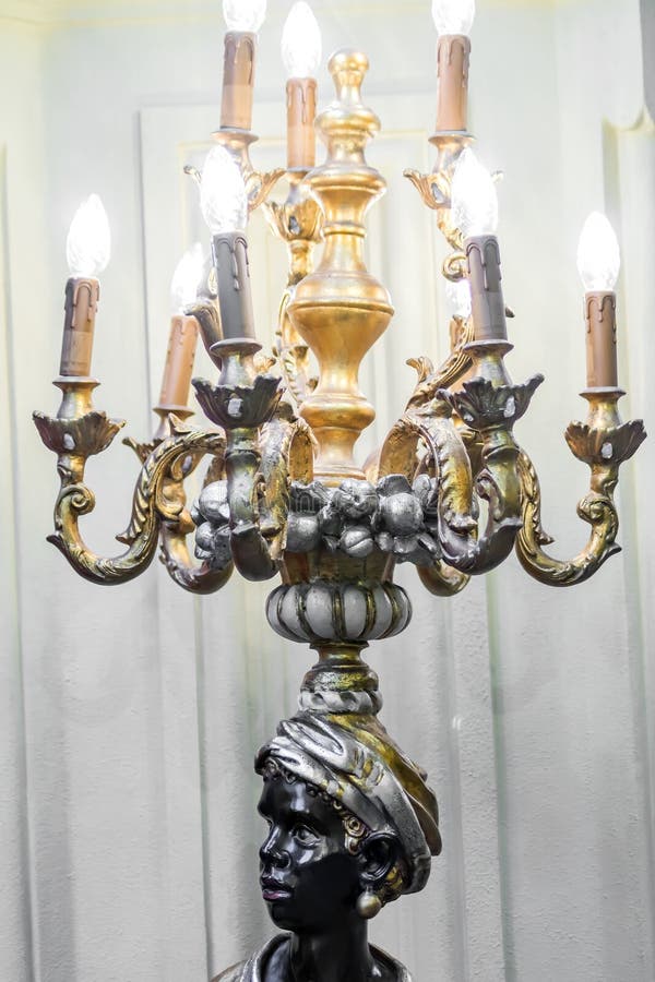 Vintage Electric Candelabrum with Lights on Stock Photo Image of background, candelabra 174104414