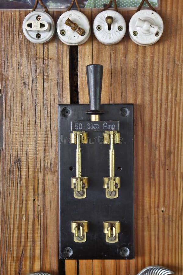 Vintage electrical switches royalty free stock images