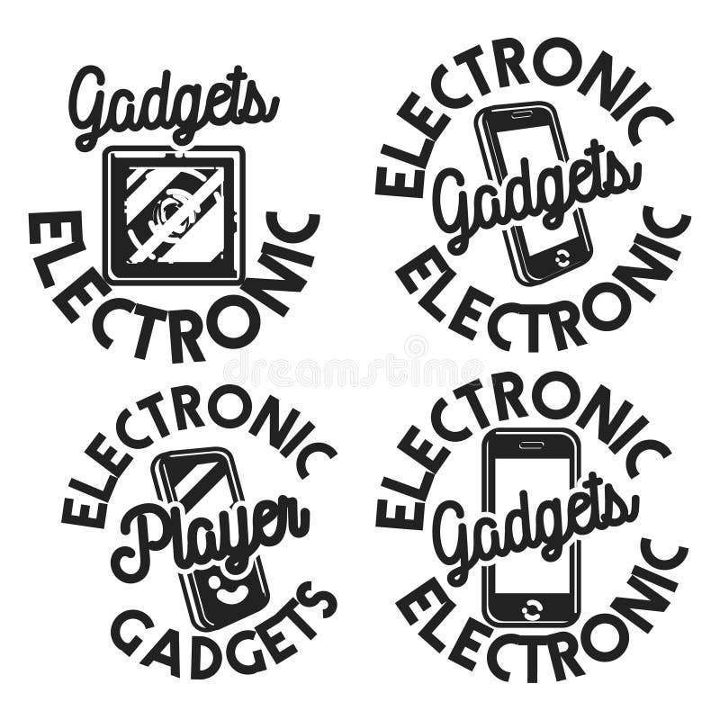 Vintage Electronic Gadgets Emblems Stock Vector Illustration of digital, design 99087291