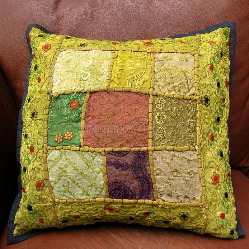 Vintage Embroidered Pillow stock photo. Image of embroidered 99244390