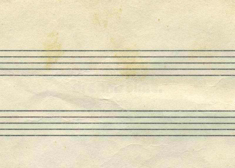 Vintage empty musical score notebook page background. Ruler for recording notes. Music notation elements for design. Paper notation stock images, royalty-free photos and pictures