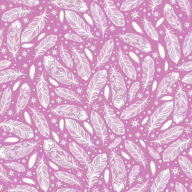 Vintage Ethnic Feather Pattern Stock Vector Illustration of circles