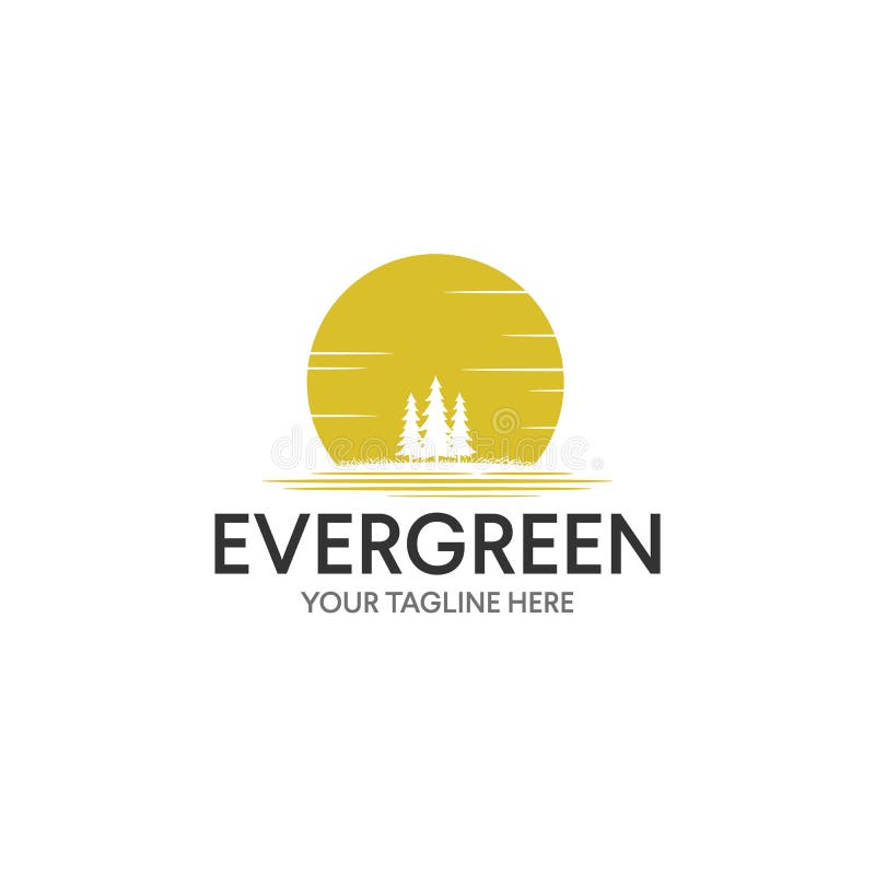 Vintage Evergreen / Pine tree Logo design inspiration stock illustration Vintage Evergreen / Pine tree Logo design inspiration stock illustration