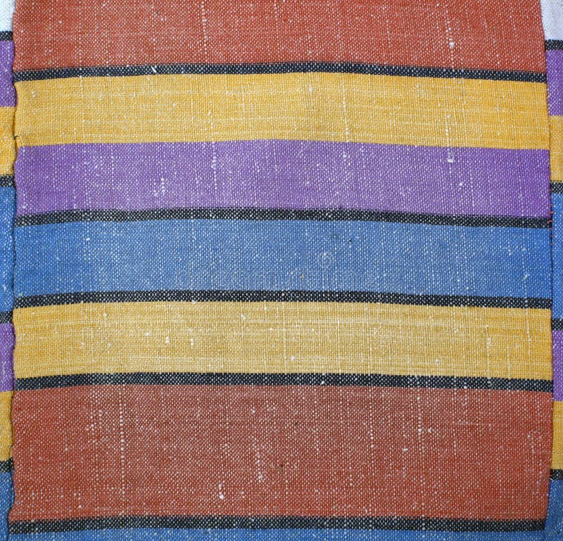Vintage fabric with colorful pattern stock photo