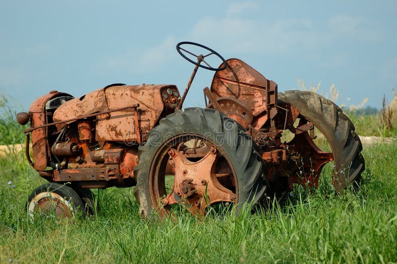 Vintage Farm Tractor stock photo