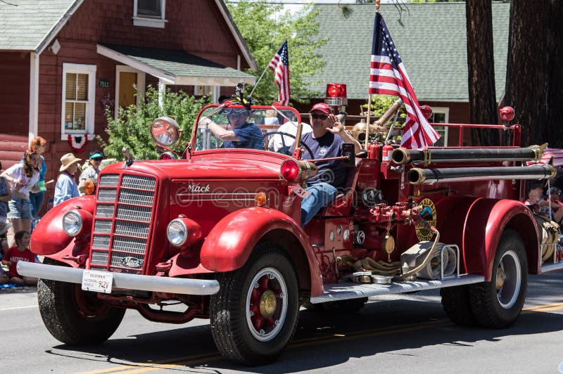 Vintage Fire Engine on Parade in Graeagle, California