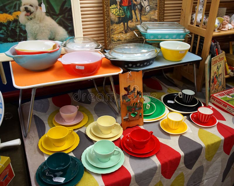 Vintage Flea Market Display With Kitchenware