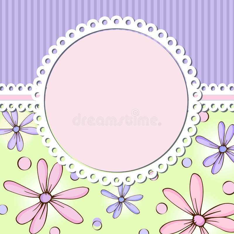 Vintage Floral Card with a Round Center To Insert Text or Photo Stock  Vector - Illustration of drawing, album: 174556688