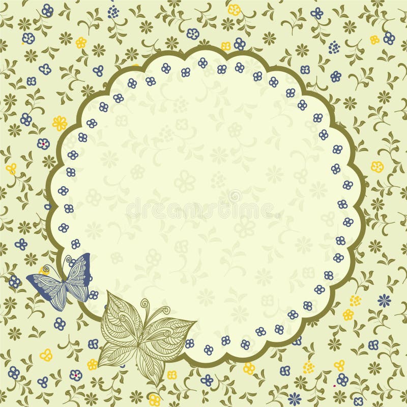 Vintage Floral Card in Vector Stock Vector Illustration of design
