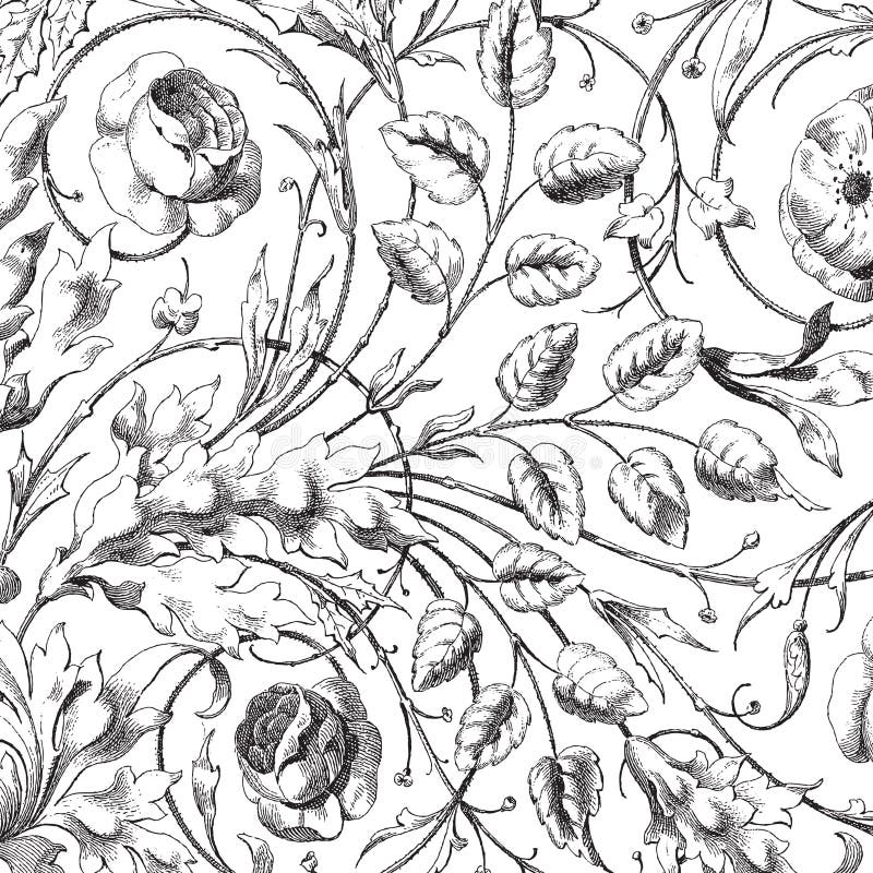 Vintage floral damask scrapbook background vector illustration