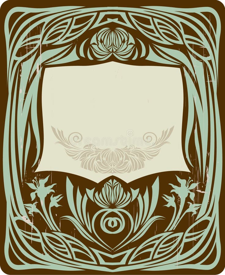 Art Deco floral frame stock vector. Illustration of decoration 6303327