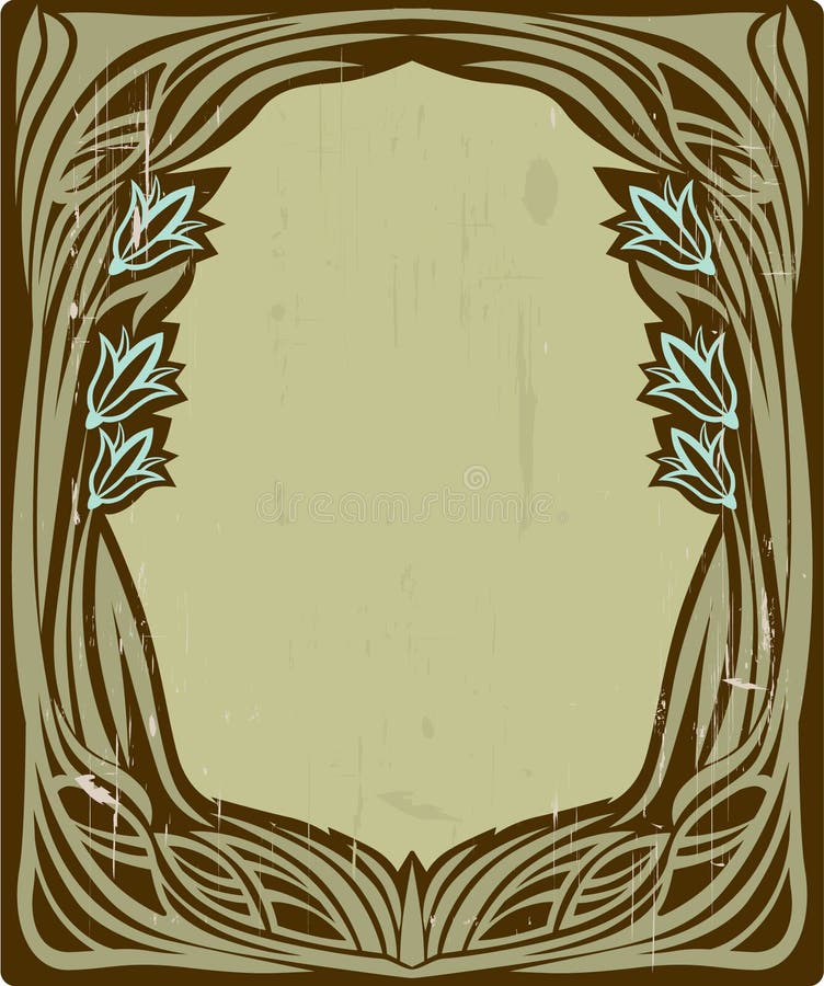 Art Deco floral frame stock vector. Illustration of decoration 6303327