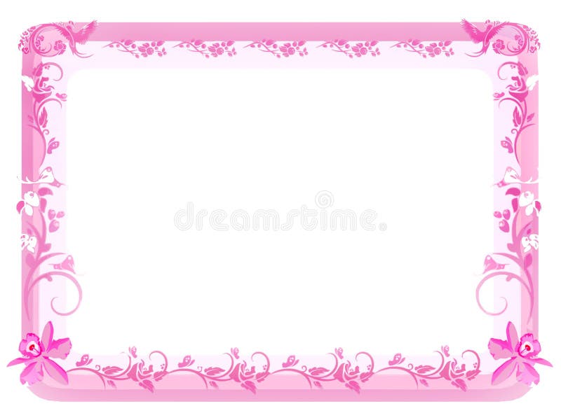Vintage Floral Frame - Pink