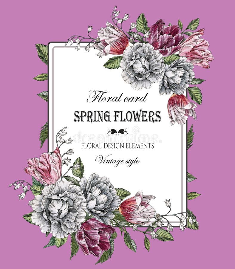 Vintage floral greeting card