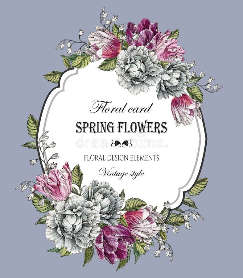 Vintage floral greeting card