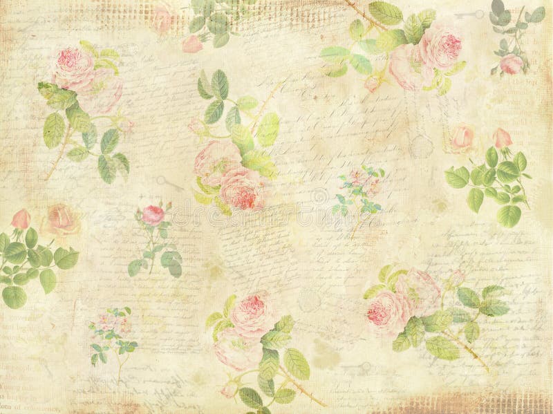 photo Vintage Rose Decorator Paper Tapestry vintage floral background stock
