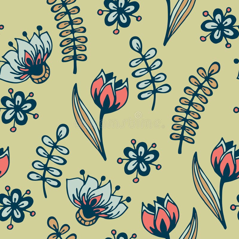 Vintage floral seamless pattern royalty free illustration