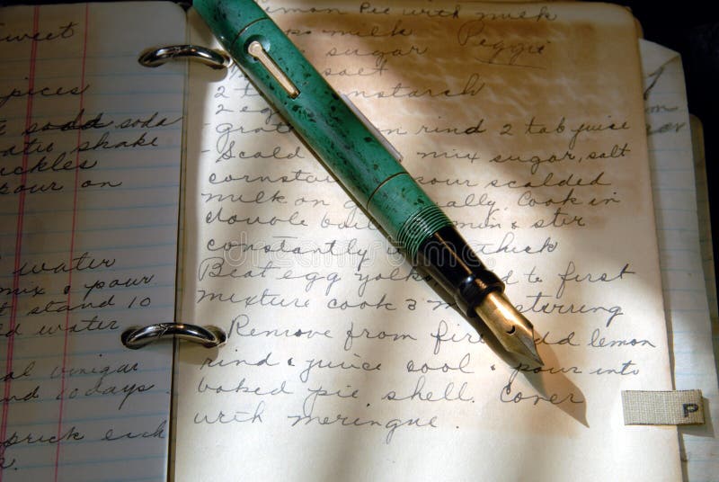 Vintage Fountain Pen And Old Writing