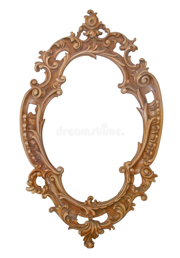 Antique Victorian Era Handcarved Wood Frame With Two Photos/Antique Oval Carved Floral Frame