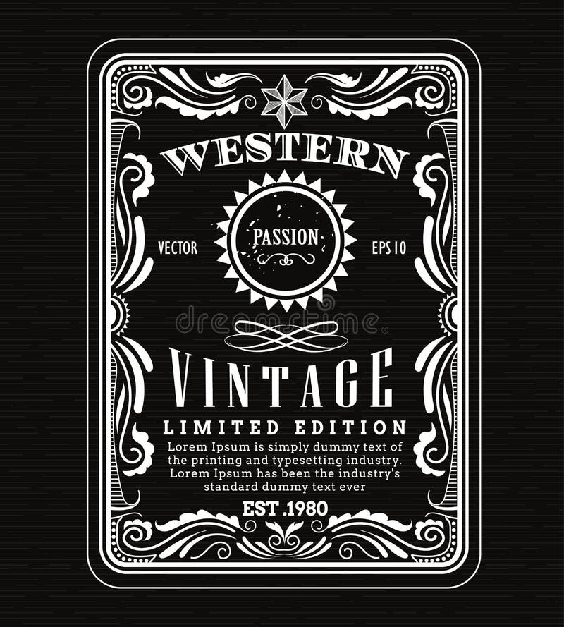 Download Vintage Frame Border Western Label Retro Frame Hand Drawn Stock Vector - Illustration of font ...