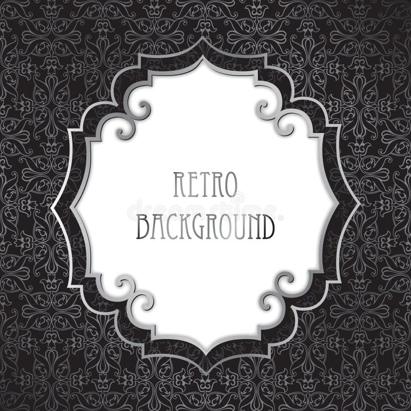 Vintage frame. Festive brocade retro background. Editable. Seamless vector pattern. vector illustration