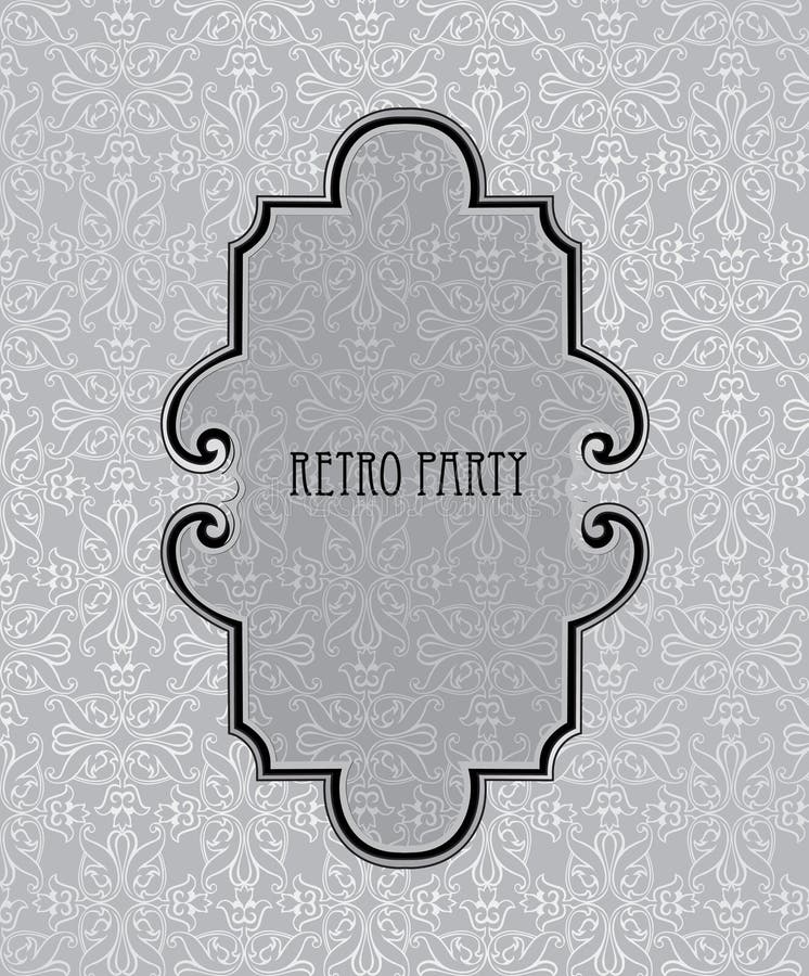 Vintage frame. Retro brocade seamless texture royalty free illustration