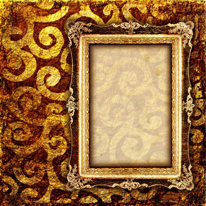 Vintage cooper background with empty frame. Vintage cooper background with empty frame
