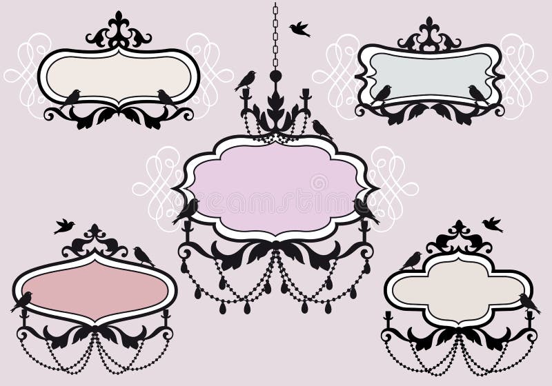 Vintage frames, vector set vector illustration