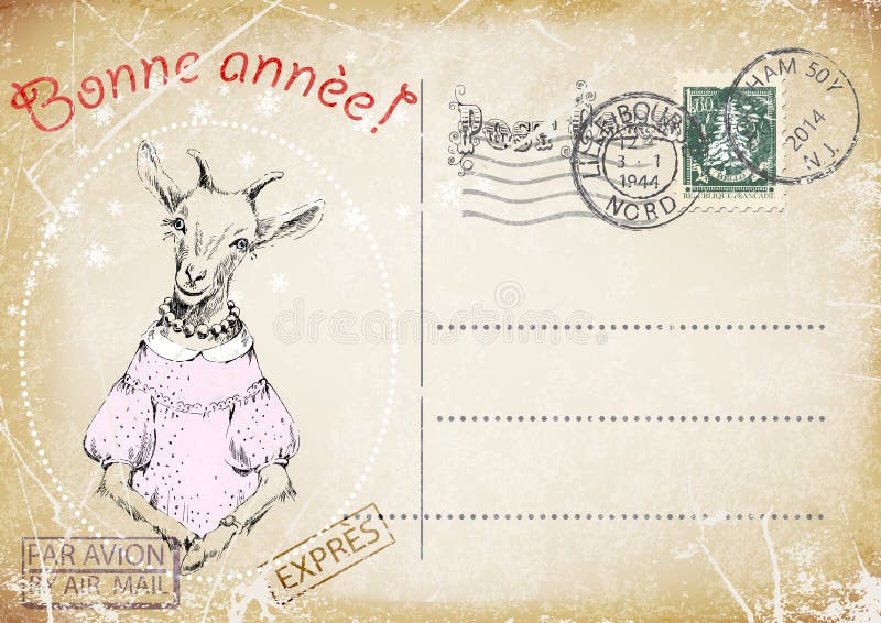 Vintage French postal card royalty free illustration Vintage French postal card royalty free illustration
