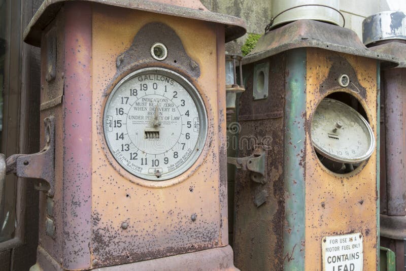 Vintage gas pumps stock image. Image of neglect, gasoline 94719413