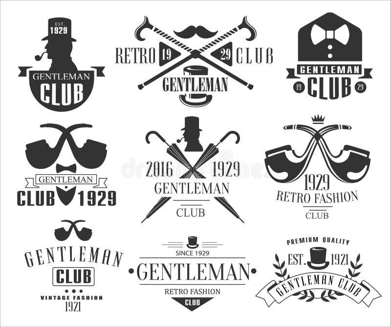 Vintage Gentlemen Club Logos Collection