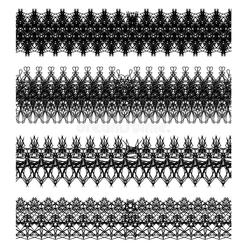 Vintage geometric ornament set on white background. Vector stock illustration