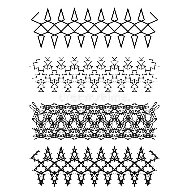 Vintage geometric ornament set on white background. Vector vector illustration