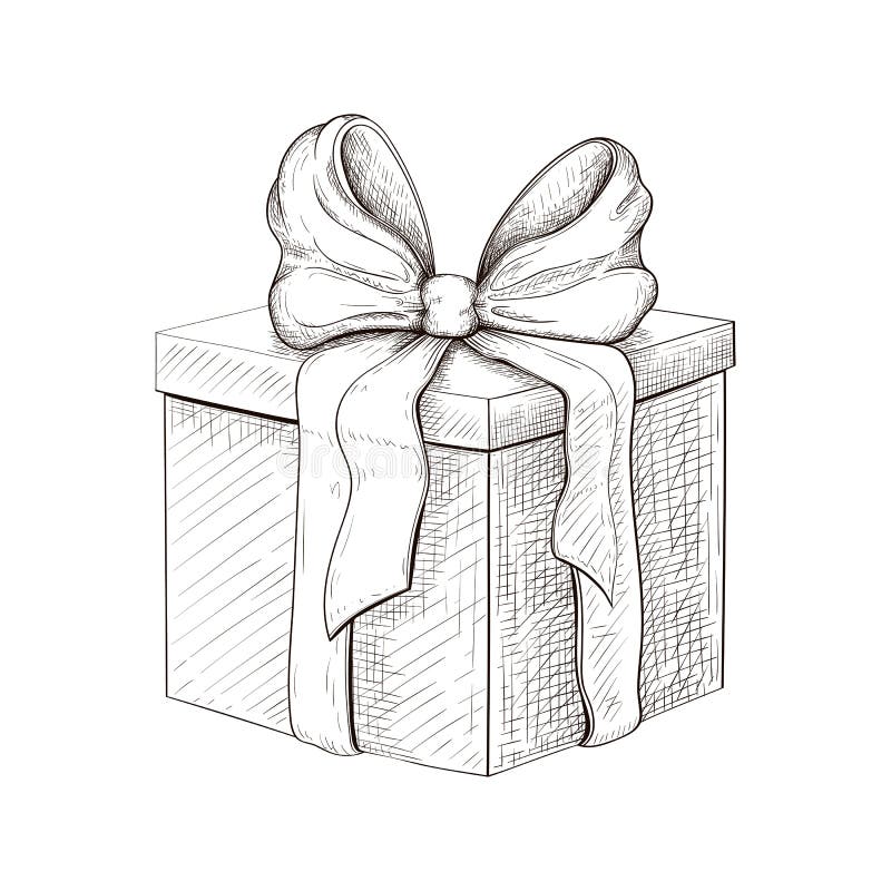 Christmas gift boxes hand drawing Royalty Free Vector Image