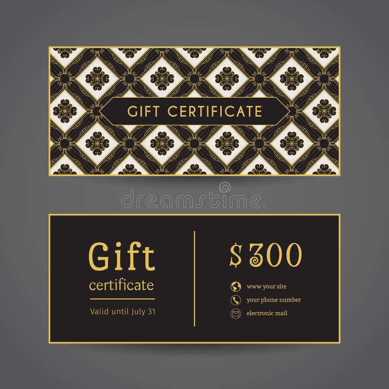 Vintage Gift Certificate stock vector. Illustration of business - 117695251