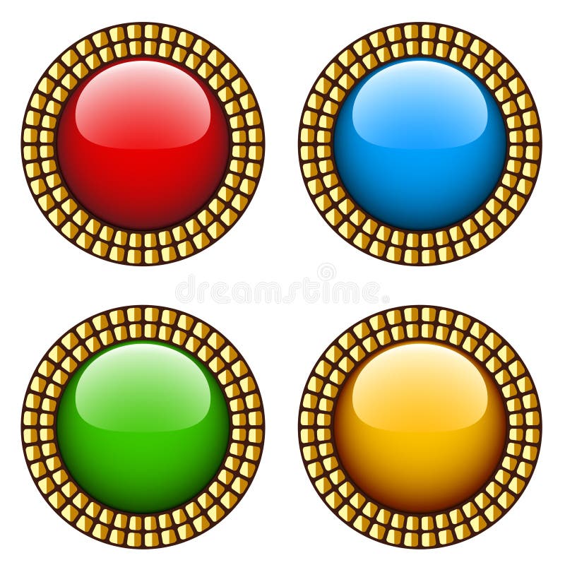 Vintage glossy buttons royalty free illustration