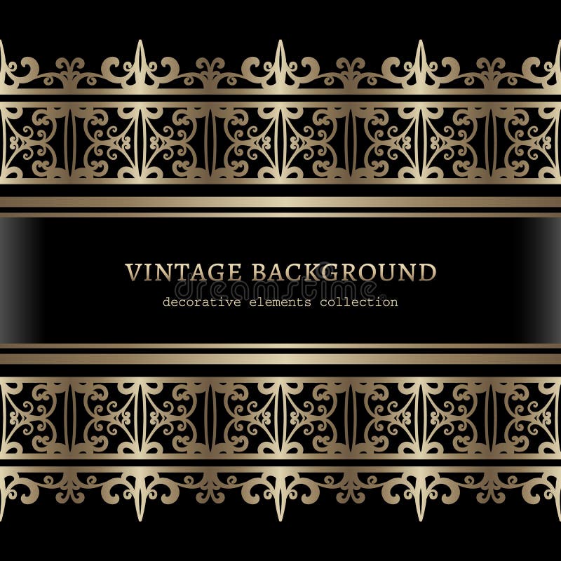 Vintage Gold Border Lace Frame Stock Vector Illustration of border